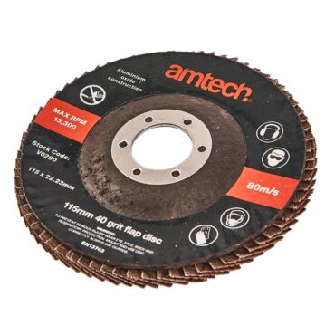 AM-TECH 115MM FLAP DISC, 40 GRIT