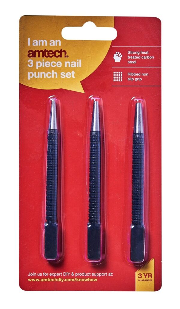 Amtech 3-Piece Nail Punch Set