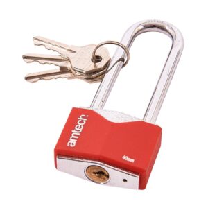 AMTECH 40MM RHOMBIC LONG SHACKLE CHROME PLATED IRON PADLOCK