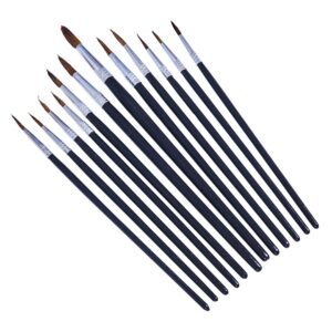 AMTECH Set of 12 Fine Pointed Tip Art Brushes