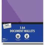 An A4 Poly File Wallets Stud 3 pack typically refers to a set of three file wallets made from polypropylene (a type of durable plastic) designed to hold A4-sized documents....