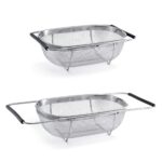 An extendable metal rectangular kitchen sink strainer measuring 34 x 24 x 10 cm, identified by the model number 9734 / 2010 A, is designed for efficient water drainage and...