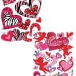 ANGEL PANTHER HEARTS DESIGN VALENTINE'S DAY WINDOW DECAL