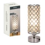 ANIKA 29CM Dual USB Charging Table Lamp with Crystal Effect
