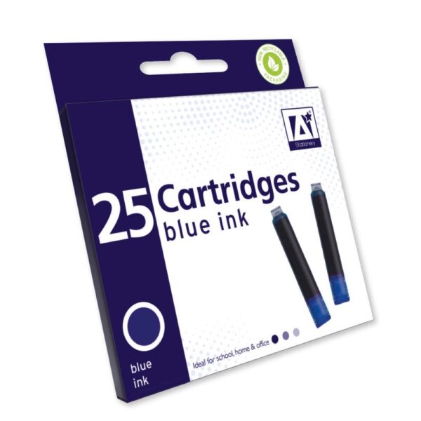 ANKER STATIONERY PACK OF 25 BLUE INK CARTRIDGES