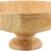 APOLLO FOOTED FRUIT BOWL IN NATURAL RUBBERWOOD, APPROXIMATELY 30 X 30 X 13.5 CM