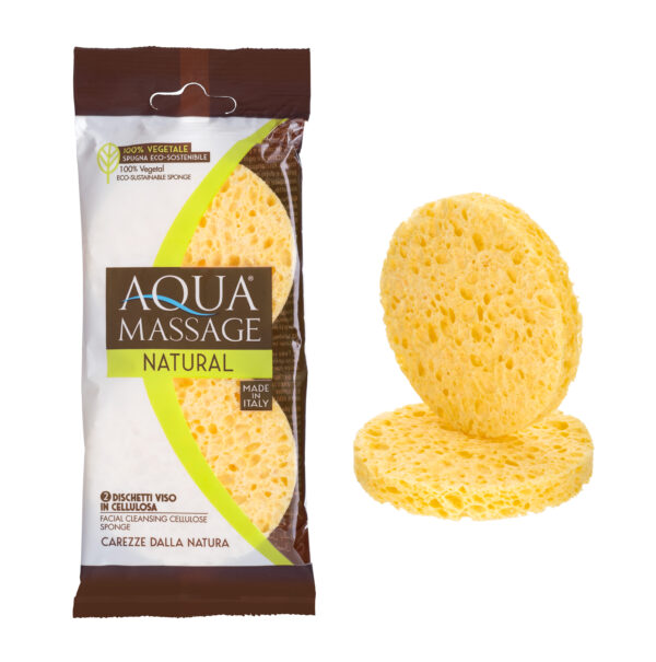 Aqua Massage Facial Cleansing Cellulose Sponge Pack of 2