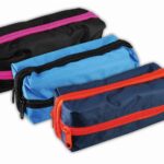 Assorted Color Criss Cross Rectangular Pencil Case
