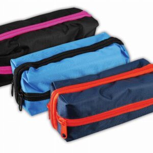 Assorted Color Criss Cross Rectangular Pencil Case