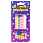 Assorted Color Spiral Cake Candles with Holders, Pack of 18