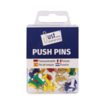 Assorted Colored Push Pins by Just Stationery - Pack of 50
