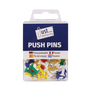 Assorted Colored Push Pins by Just Stationery - Pack of 50