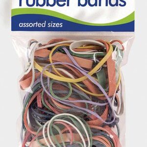 Assorted Colored Rubber Bands, 50g Hanging Pack