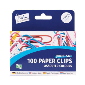 Assorted Colors Jumbo Paperclips by Just Stationery