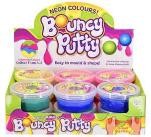 Assorted Colors Neon Bouncing Putty Display Unit