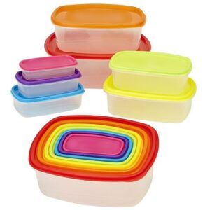 Assorted Sizes of Rainbow Rectangle Food Containers