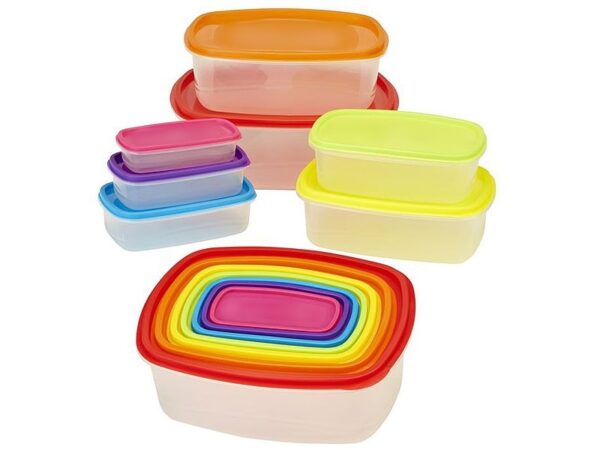 Assorted Sizes of Rainbow Rectangle Food Containers