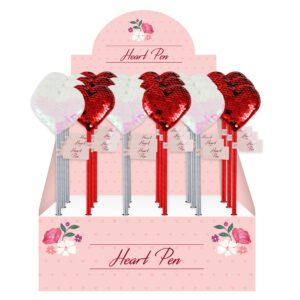 Assorted Valentine's Heart Pens with Sequins