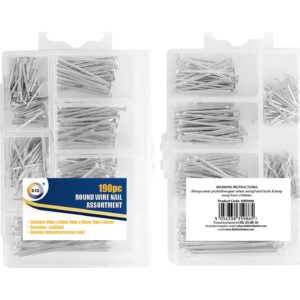 Assortment of 190 Round Wire Nails