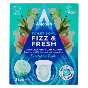 ASTONISH FIZZ & FRESH TOILET BOWL TABLETS, PACK OF 8 - EUCALYPTUS SCENT