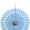 Baby Blue 40cm Tissue Paper Fan Decoration - Unique Party