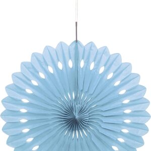 Baby Blue 40cm Tissue Paper Fan Decoration - Unique Party