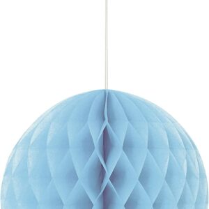 Baby Blue 8-Inch Tissue Paper Honeycomb/Pom Pom Decoration by Unique Party