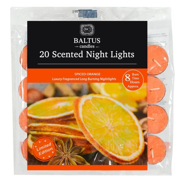 Baltus Winter Edition Spiced Orange 8-Hour Tealights - Pack of 20