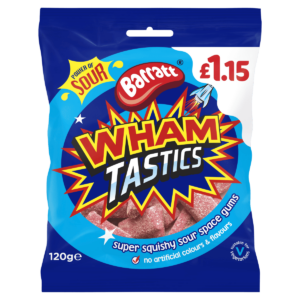 Barratt Wham Tastics 120g, Priced at £1.15 (Price Marked Pack)