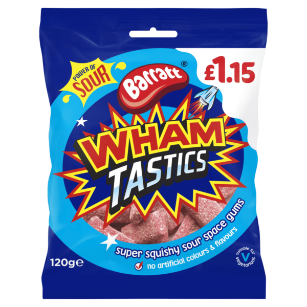 Barratt Wham Tastics 120g, Priced at £1.15 (Price Marked Pack)