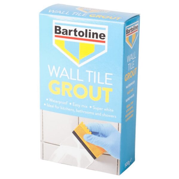 Bartoline Waterproof Wall Tile Grout in Super White, 500g