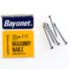 Bayonet 32mm Zinc-Plated Masonry Nails, Pack of 36