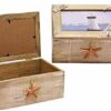 Beach-Themed Wooden Keepsake Box with Photo Frame