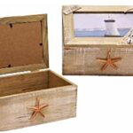 Beach-Themed Wooden Keepsake Box with Photo Frame