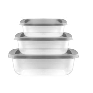 BEAUFORT STACKABLE RECTANGULAR FOOD STORAGE CONTAINERS, PACK OF 3