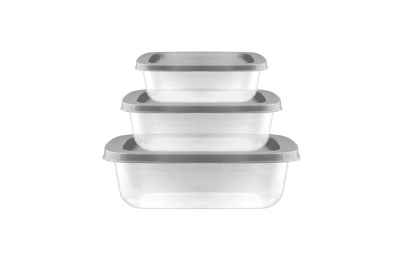 BEAUFORT STACKABLE RECTANGULAR FOOD STORAGE CONTAINERS, PACK OF 3