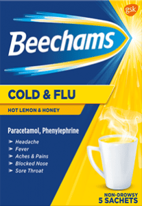 Beechams Hot Lemon Cold & Flu Remedy, Pack of 5