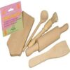 Beechwood Children's Wooden Utensil Set - Spoon, Spatula, Cutting Board, Brush (Model 10A11056)