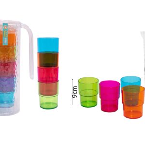 BELLO 1.6L Plastic Pitcher with 4 Tumblers