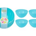 BELLO 500ML Blue Plastic Bowls, Pack of 4