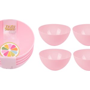 BELLO 500ML Pink Plastic Bowls, Pack of 4