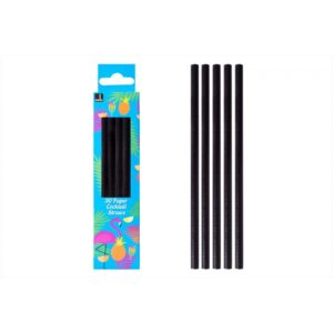 BELLO BLACK PAPER COCKTAIL STRAWS, PACK OF 30