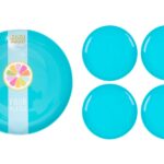 BELLO Blue Plastic Plates 21cm, Pack of 4