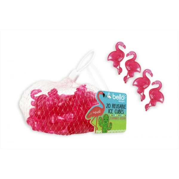 BELLO FLAMINGO 20-PACK REUSABLE ICE CUBES