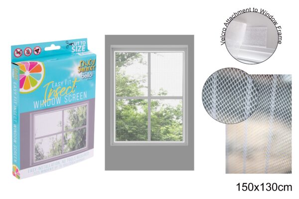 BELLO Insect Window Screen, Easy Fit, 150cm x 130cm