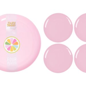 BELLO Pink Plastic Plates 21cm, Pack of 4