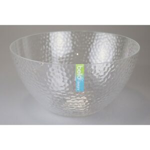 BELLO Transparent Dimpled Plastic Salad Bowl, 25.5CM