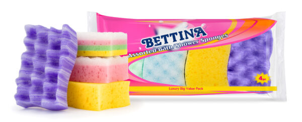 BETTINA 4-Pack Bath/Shower Sponges Multipack