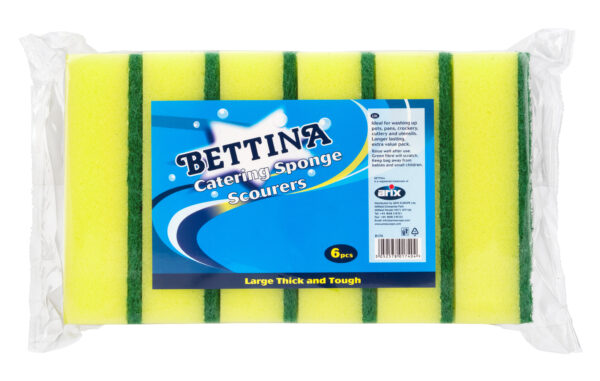 BETTINA CATERING SPONGE SCOURERS, PACK OF 6