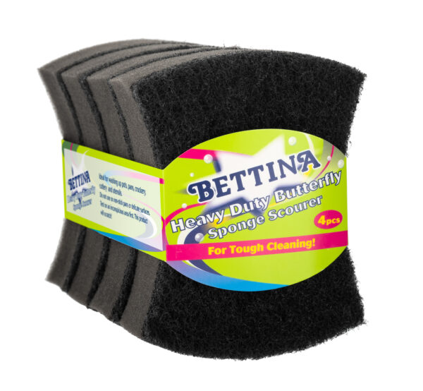 BETTINA DURABLE BUTTERFLY SPONGE SCOURERS, PACK OF 4